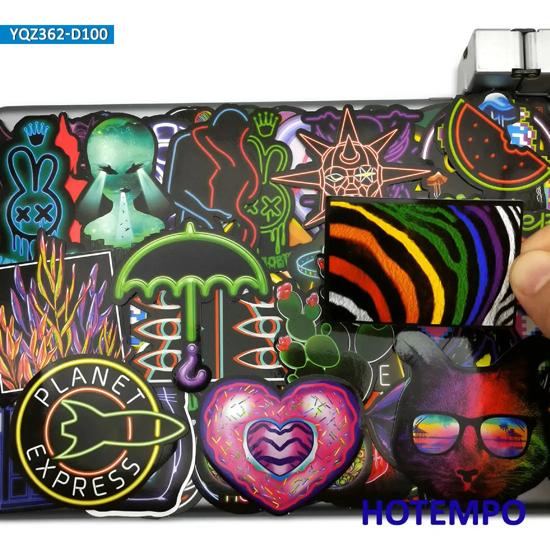 100 шт. Ретро неоновый светильник Стиль смешанные узором в стиле граффити и