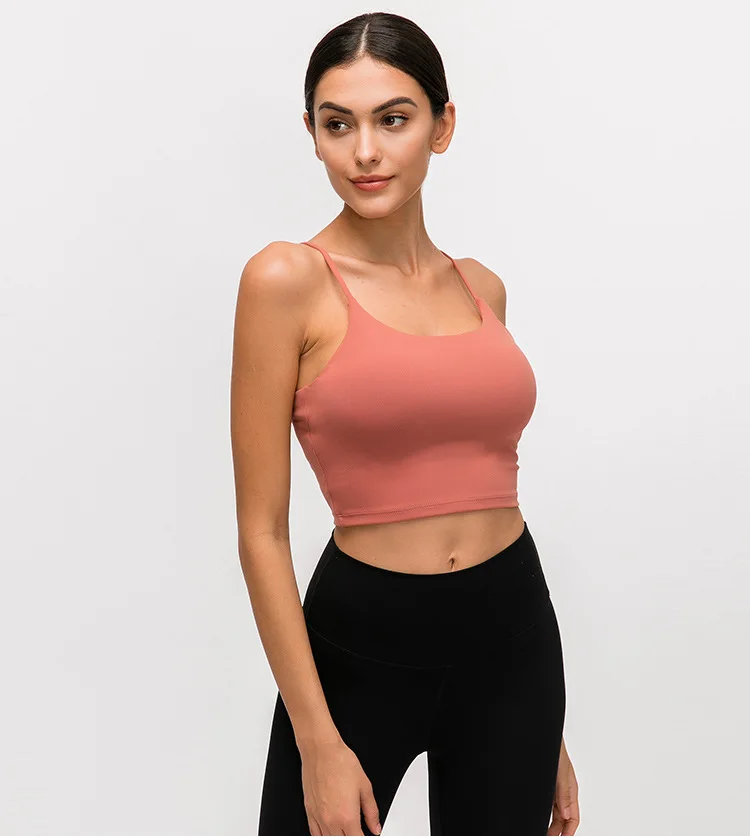 Imlario Классическая майка для занятий йогой Bralet, мягкая, облегающая, Спортзал Бодибилдинг, укороченный топ, пуш-ап, нейлон, однотонные тренировочные утягивающие майки