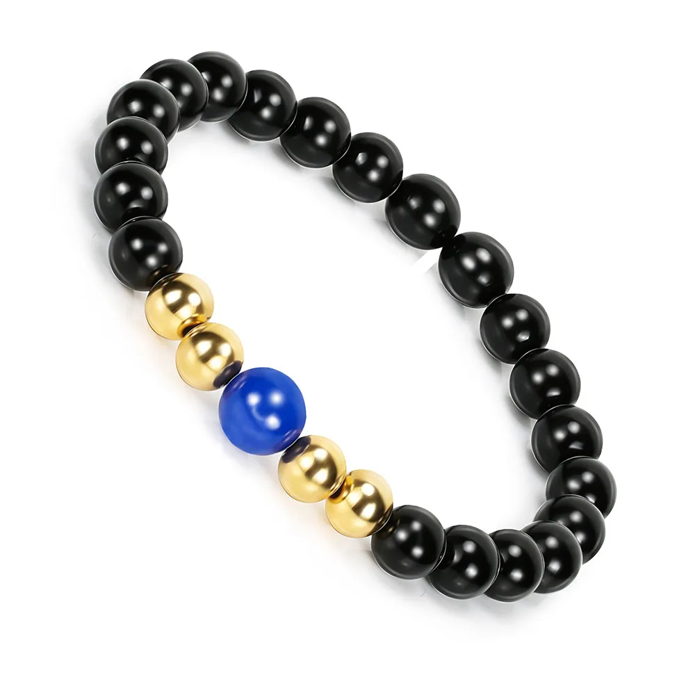 

BOFEE Fashion Black Natural Beads Stone Bracelet Stretch Hand Chain Princess Luxury Fashion Jewelry Women Accessories Love Gift