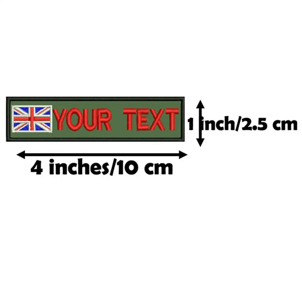 Custom UK flag army military name patches personalized iron on hook backing | Дом и сад