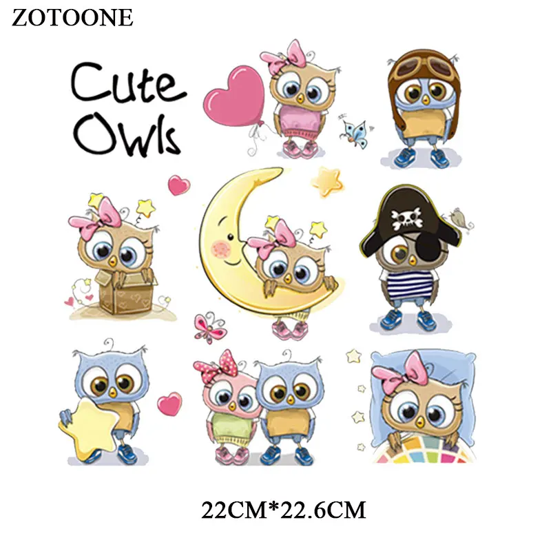 ZOTOONE гладить на Симпатичные нашивки с совой для аппликация одежду печатные