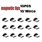 15 шт. 360 вращающийся магнитный Micro USB разъем советы для Мобильный телефон запасная часть долговечный конвертер адаптер для зарядного кабеля