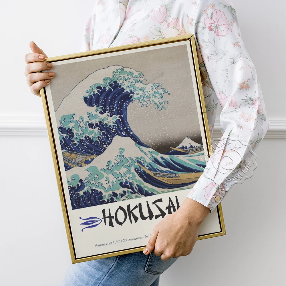 

Katsushika Prints Poster, Katsushika Hokusai Exhibition Museum Poster, Sea Wave Retro Art Poster, Japanese Ukiyoe Wall Picture