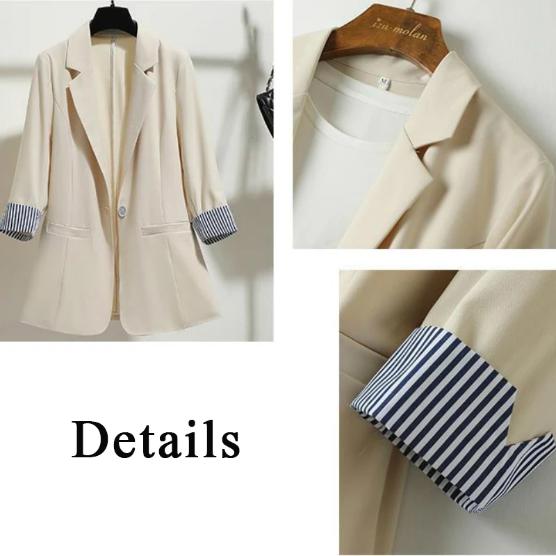 

NEW Blazers Women Office Lady Work-suit Slim Korean Style Simple Minimalist Patchwork Business Ol Large Size Trendy Womens Femme