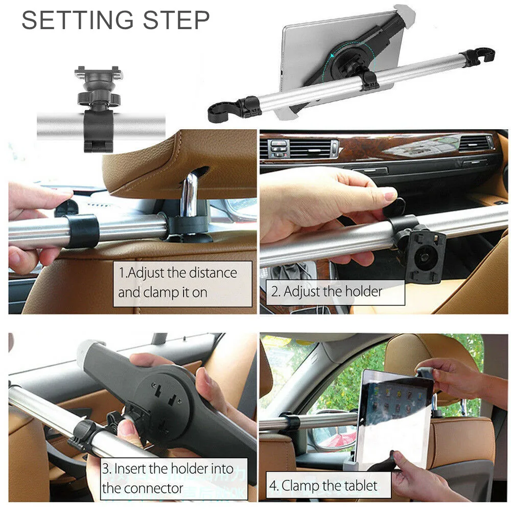 

Tablet Holder Adjustable Mount For Tablet 7.0 To 14.5 inch Car Headrest Mount Stands For iPad Samsung Surface Pro Tablet Support