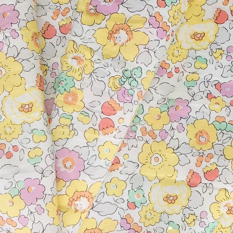 

Blooming 80S Like Liberty Cotton Fabric For Kids Baby Sewing Cloth Dresses Skirt DIY Handmade Designer Patchwork Meter 2021