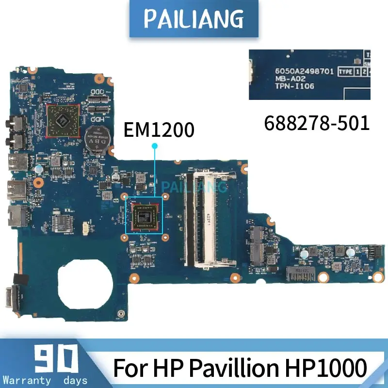 

688278-501 688278-001 для HP Pavillion HP 1000 EM1200 материнская плата 6050A2498701 DDR3 Материнская плата для ноутбука протестирована ОК