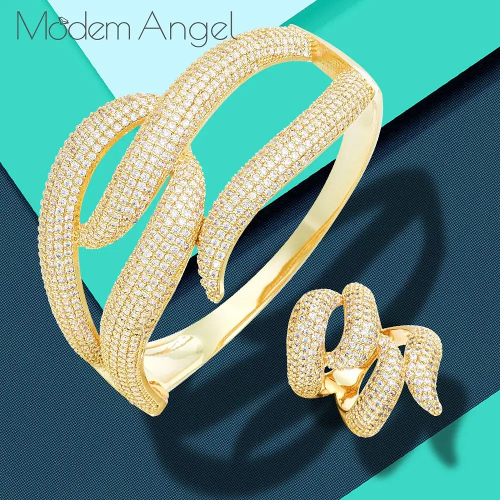 Женский браслет/кольцо из бамбука ModemAngel Свадебный комплект 2 предметов с