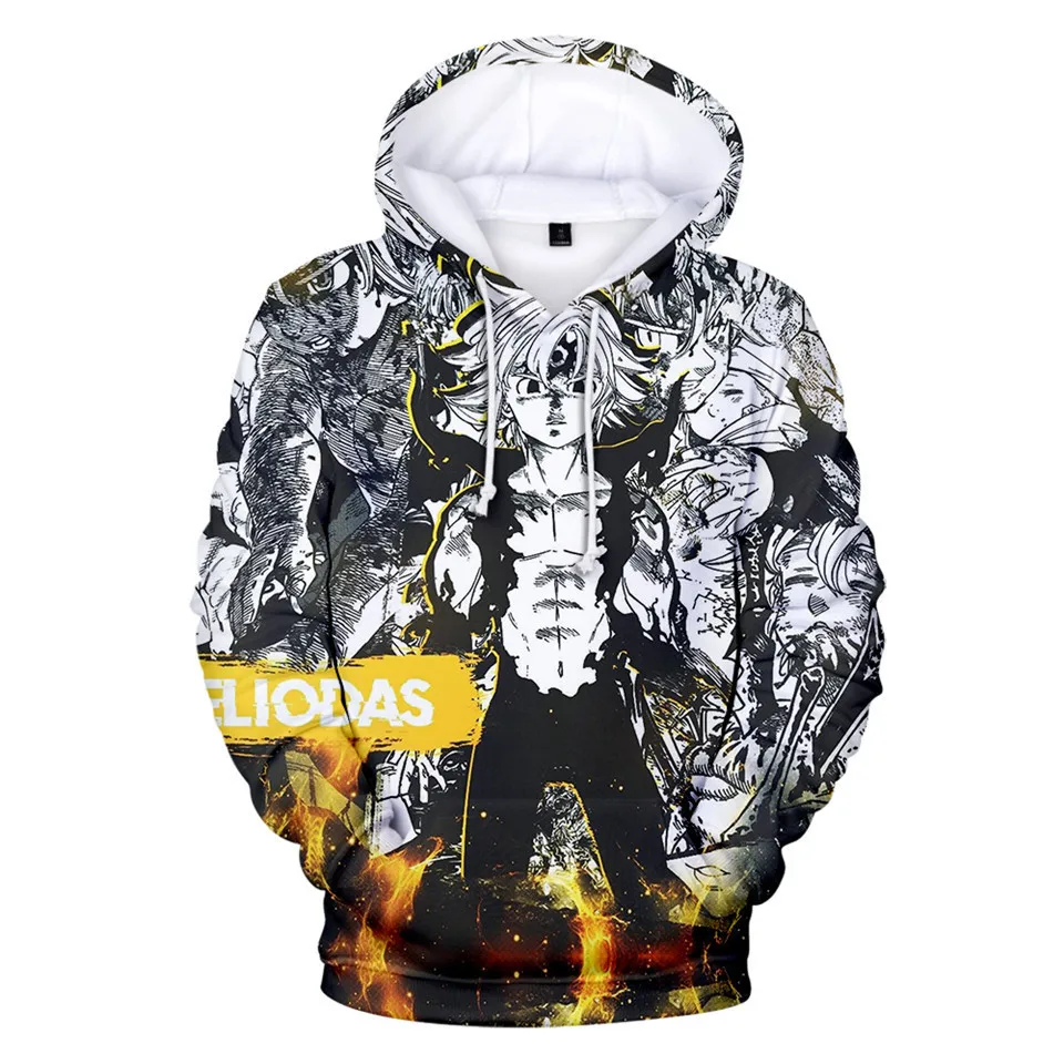 The Seven Deadly Men Women men 3D Print Meliodas Sin of Anger Harajuku Streetwear с длинным рукавом толстовки Sins |
