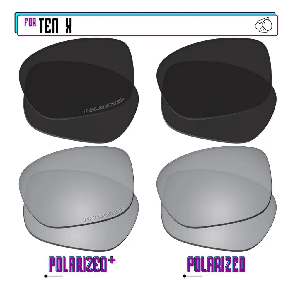 EZReplace Polarized Replacement Lenses for - Oakley Ten X Sunglasses - BlkSirP Plus-BlkSirP