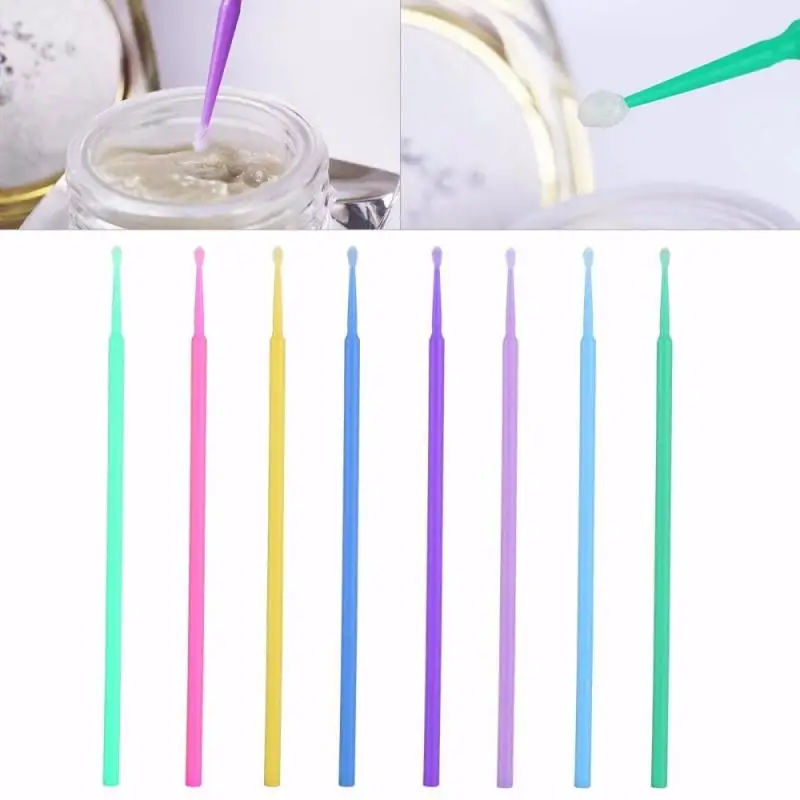100PCS одноразовая щетка для ресниц тампон Microbrushes клей наращивания макияжа