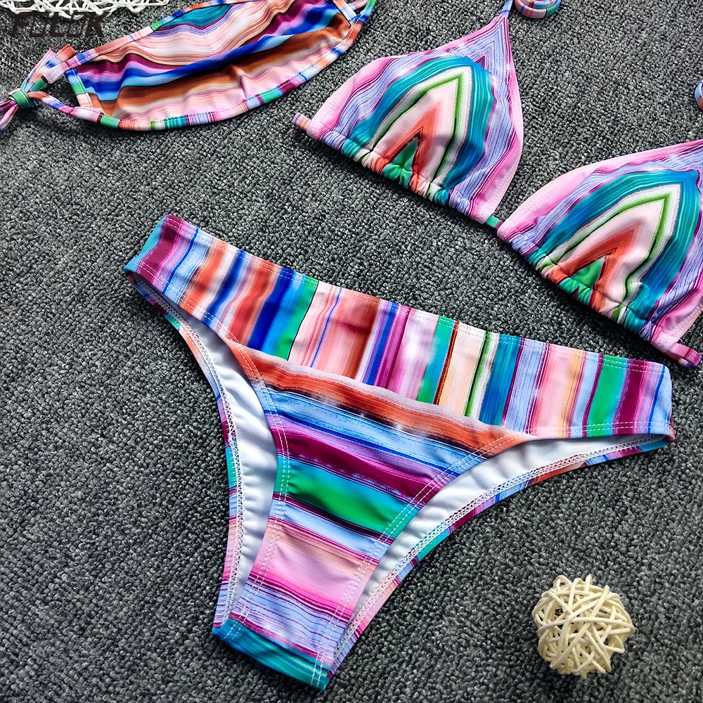 2020 новый дизайн радужного бикини женский купальник с маской сексуальный