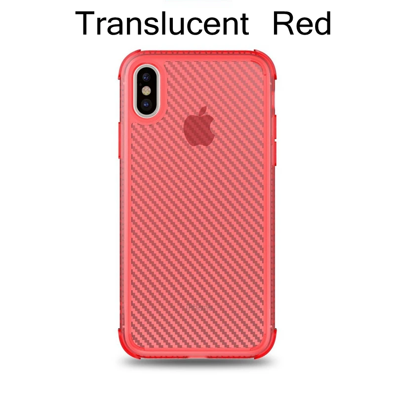 TRed Ударопрочный чехол из углеродного волокна для iPhone 11 Pro X XS MAX XR 7 8 6 6S Plus, мягкий силиконовый резиновый матовый тонкий защитный чехол - Цвет: TRed