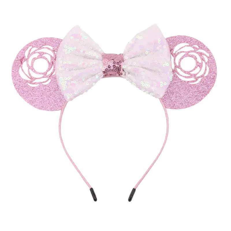 1 шт. новые уши Минни Маус повязка на голову галстуки бабочки с блестками