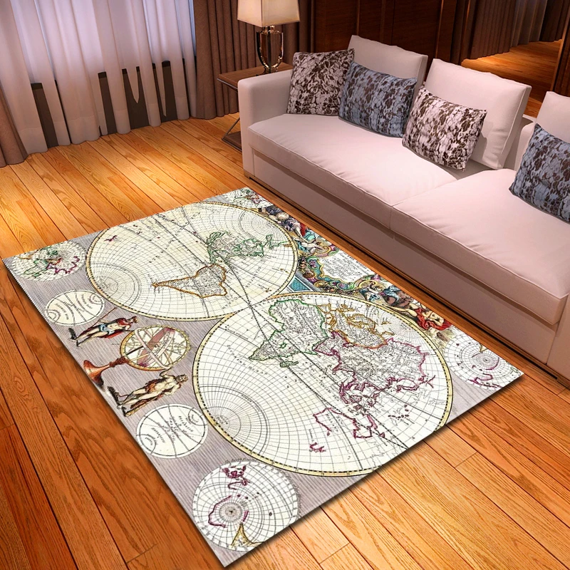Скандинавский прозрачный 3d ковер с картой мира мягкий фланелевый диван коврик