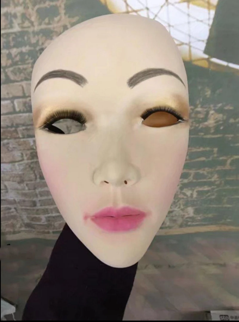 Забавная 3D маска с милыми глазами для женщин из Азии Реалистичная мультяшная