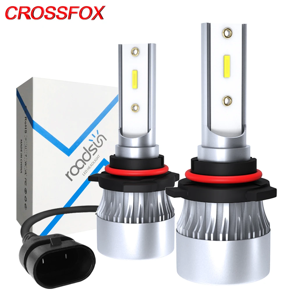 

CROSSFOX Car Headlight H4 Hi/Lo LED H7 H1 H8 H9 H11 LED 9005 9006 12000LM 6000K 9003 HB2 Auto Lamp Headlamp 12V Fog Light Bulbs