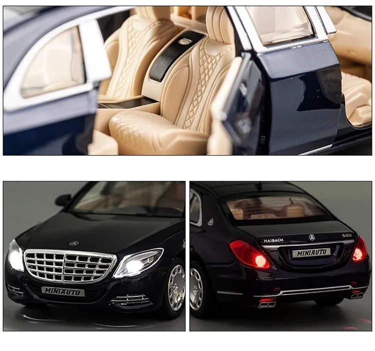1/32 Maybach литая под давлением Металлическая Модель сплав Высокая симуляция автомобиля 6 дверей открывающийся подарок на день рождения инерционные игрушки для детей hotwheeling