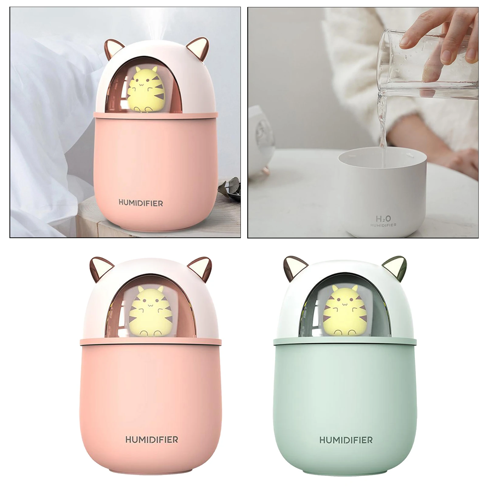 

300ml Air Humidifier Aromatherapy Aroma Diffuser Portable USB Air Humidifier For Home Car Diffuser with LED Colorful Lights