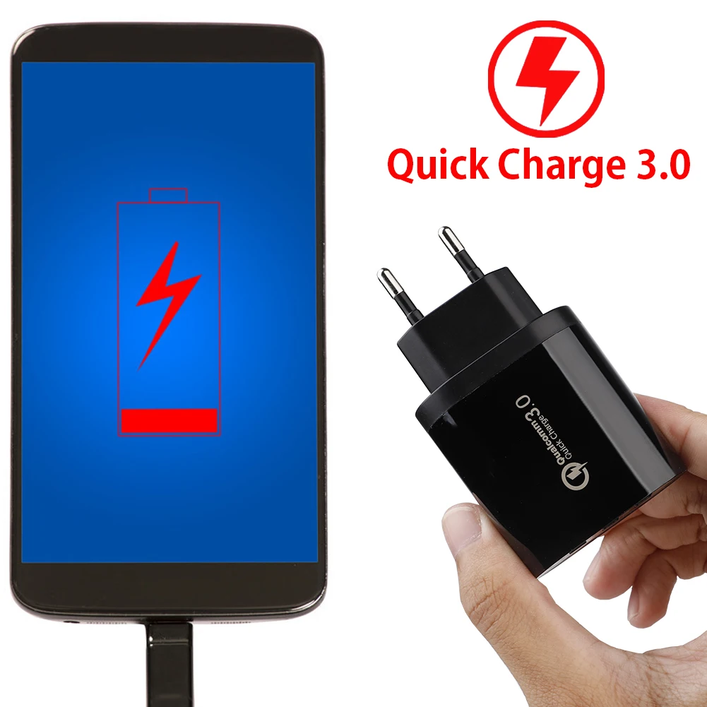 3 USB зарядное устройство QC3.0 Быстрая зарядка настенное зарядное устройство адаптер для мобильного телефона ЕС вилка Универсальное зарядное устройство для мобильного телефона s для Xiaomi