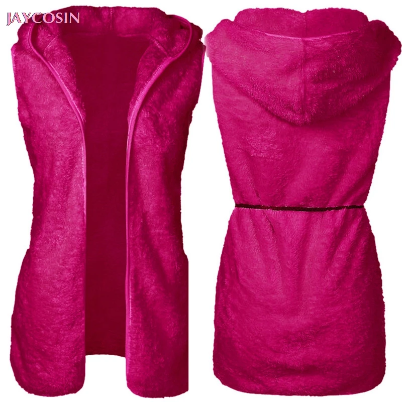 JAYCOSIN 2020 Sweater Fashion Women Autumn Casual Easy Sleeveless Stand-Neck Solid Lace-Up Waistcoat Pelaje Manteau femelle 1214 |