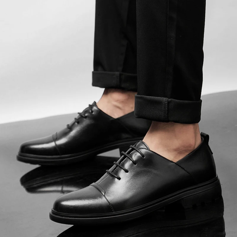 

Oxford Men Dress Shoes men Genuine Leather Italian Formal Shoes For Man Party Classic lace up fashion wedding party shoes men