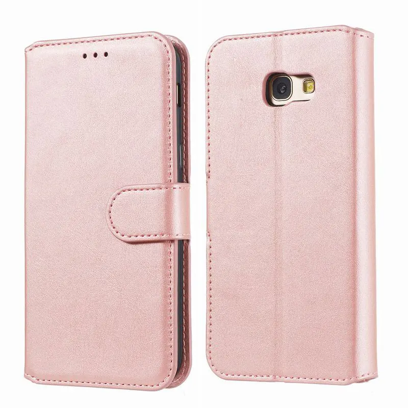 Rose Gold Case Для samsung Galaxy A5 чехол Кожаный чехол-бумажник для телефона с отделениями для карт чехлы на samsung A5 A520 Etui противоударный Ретро протектор - Цвет: Rose Gold Case