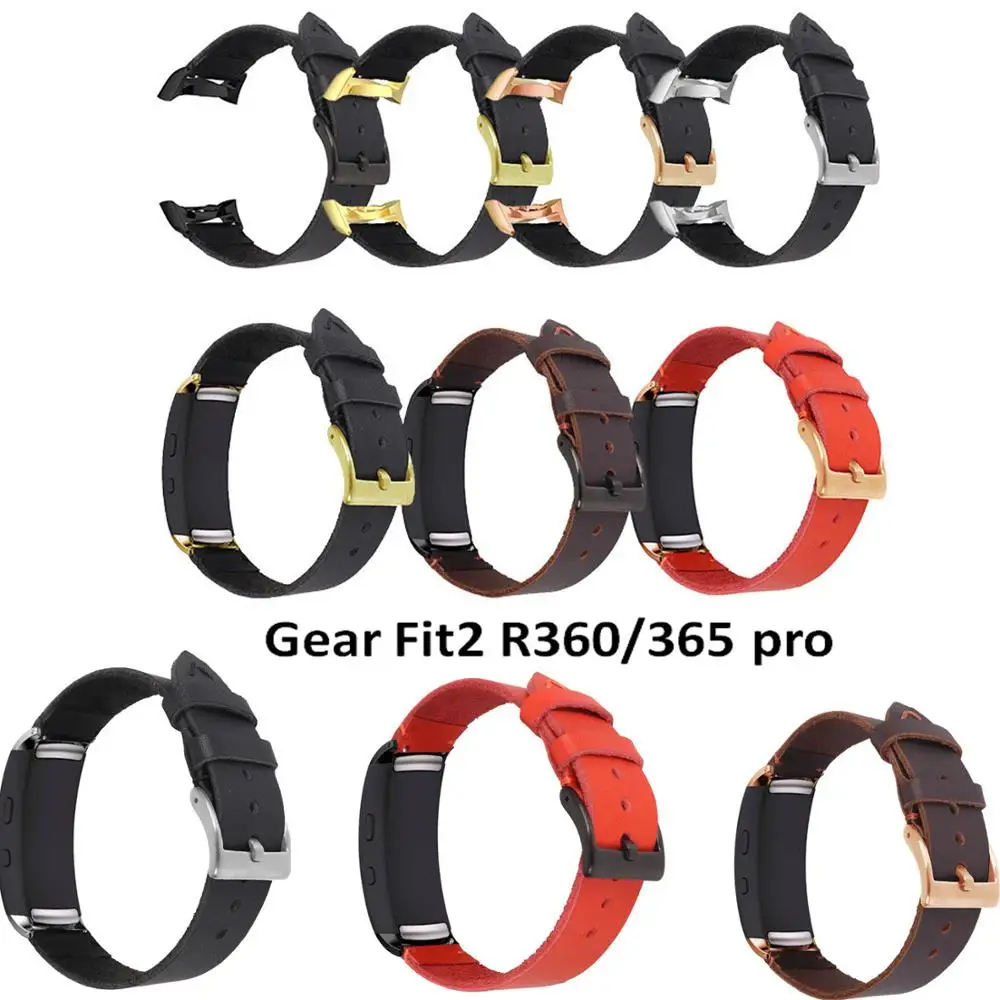 Кожаный ремешок для наручных часов 2 в 1 браслет Samsung Gear Fit2 Pro Защитная пленка