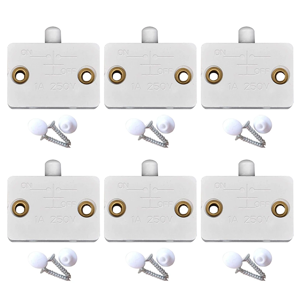 

6pcs Hotel Electrical PC Control Lamp On Off Normally Closed Cabinet Light Switch Wardrobe Closet High Temperature Resistance