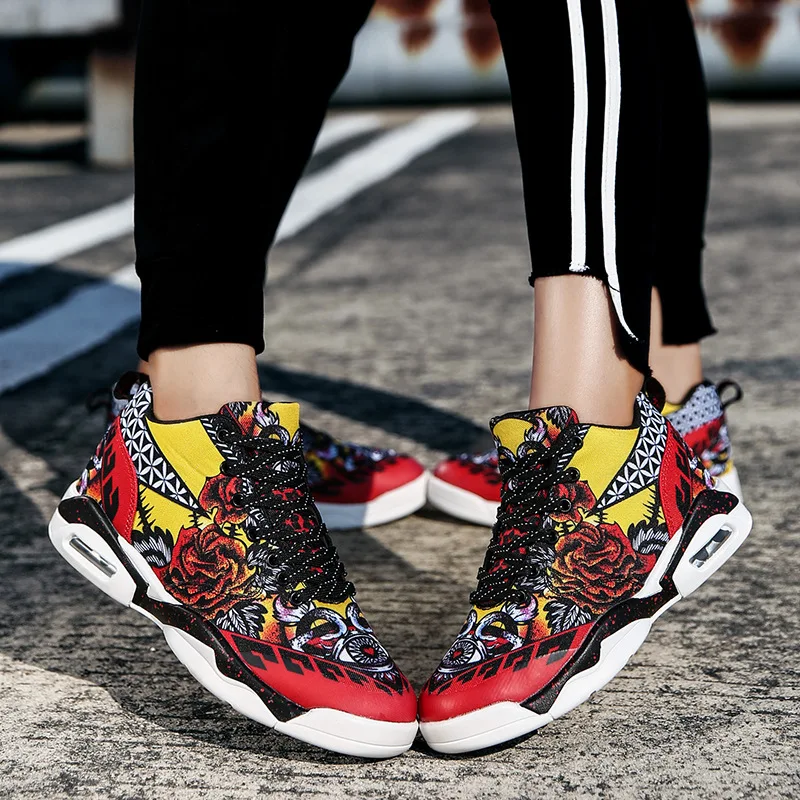 Цветные женские кроссовки с граффити Новинка модная мужская обувь на плоской
