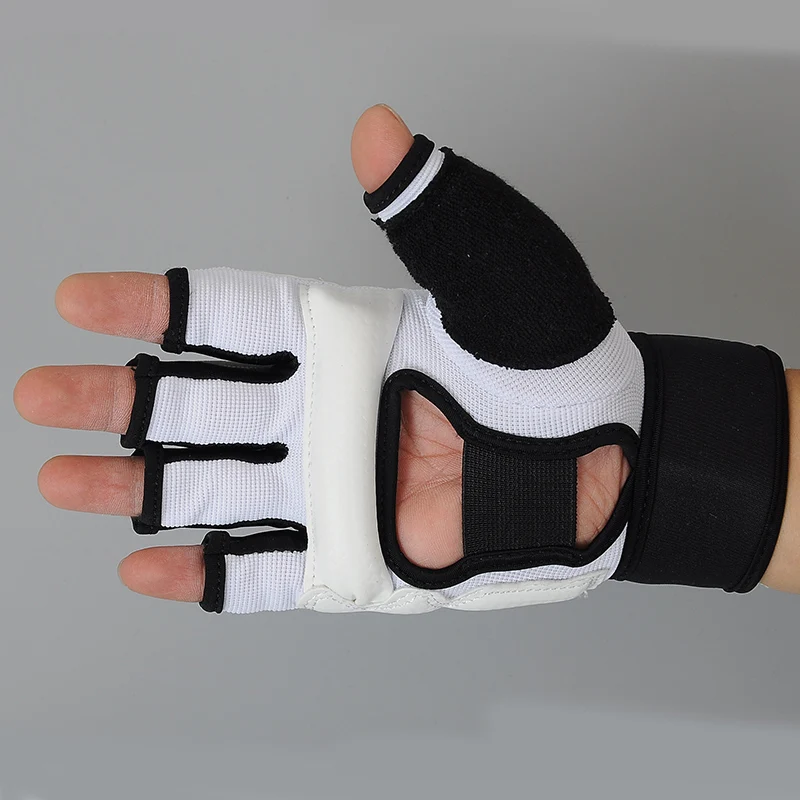 Leiskon Half Finger Boxing Gloves PU Leather MMA Fighting Kick Boxing Gloves Karate Muay Thai Training Workout Gloves Kids Men