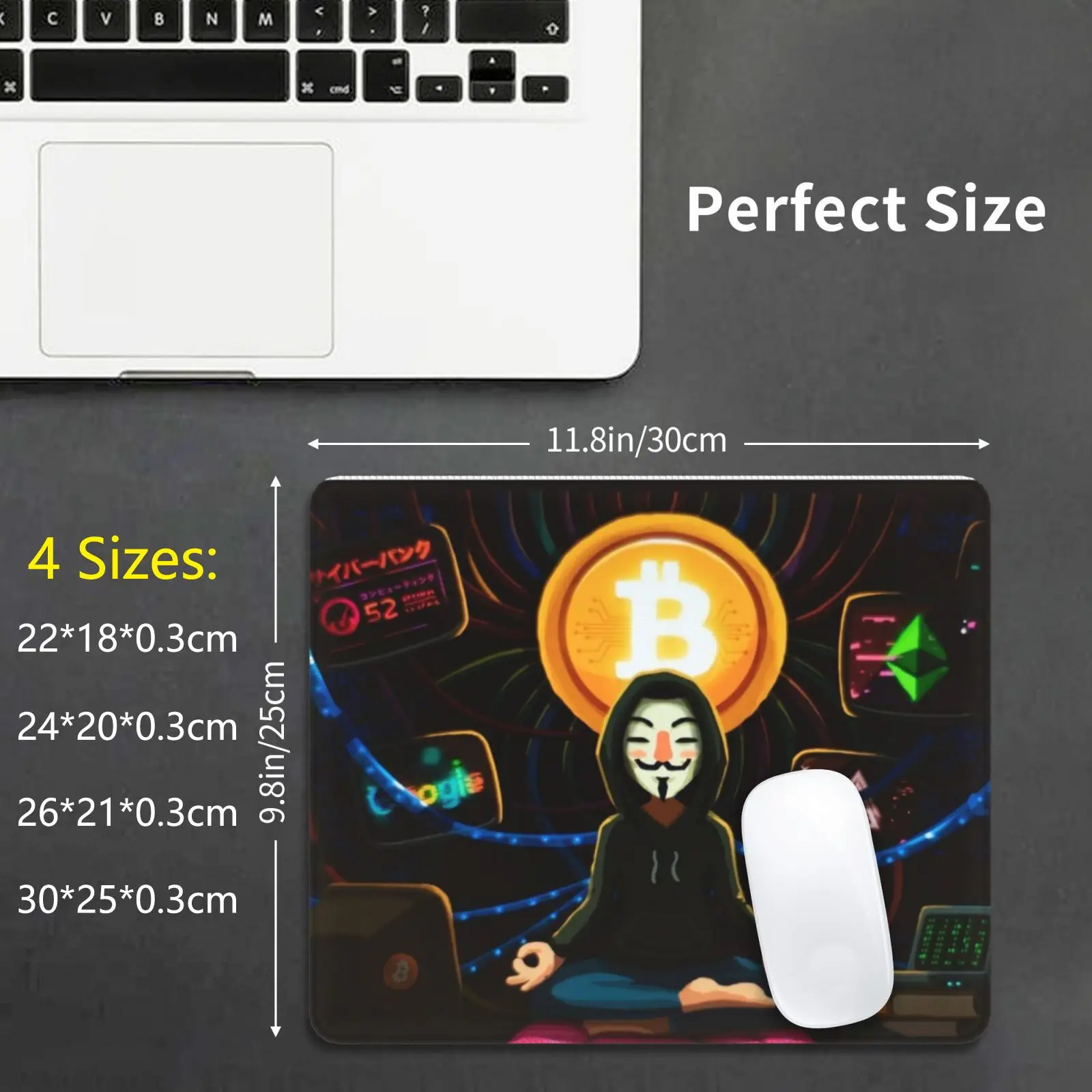 Биткоин анонимный коврик для мыши DIY печать блокчиан криптовалюта