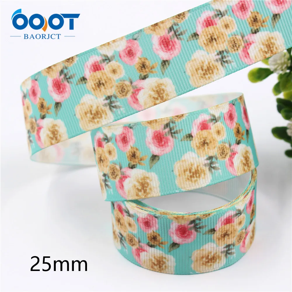 1 дюйм (25 мм) 10 ярдов милые Мультяшные Цветочные термотрансферные печатные