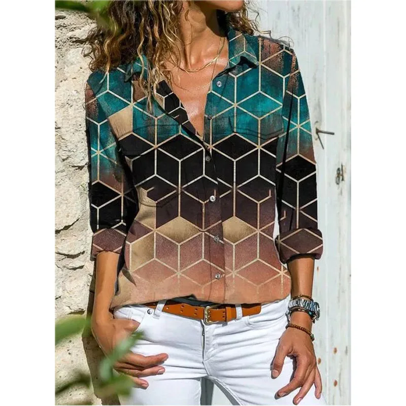 Женская Свободная блузка с карманами и длинным рукавом в стиле Харадзюку | одежда