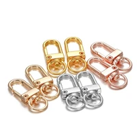 chain accessories for diy jewelry making key ring rhodium metal lobster clasps hooks rotating dog buckle gold 10pcslot 12x33mm
