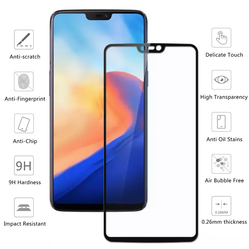 Полный Клей Защитное стекло для Oneplus 6t чехол для телефона протектор экрана на один плюс 5t 3t 3 5 6t T6 T5 T3 Oneplus6 9h крышка пленка