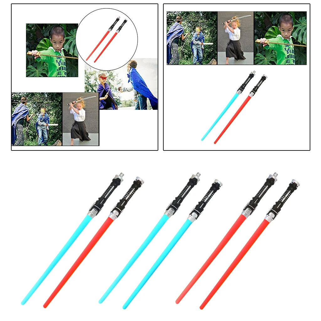 

1 Pair of Light Up Saber Solid Color Flashing Sword with Sound for Christmas / Birthday / Parties