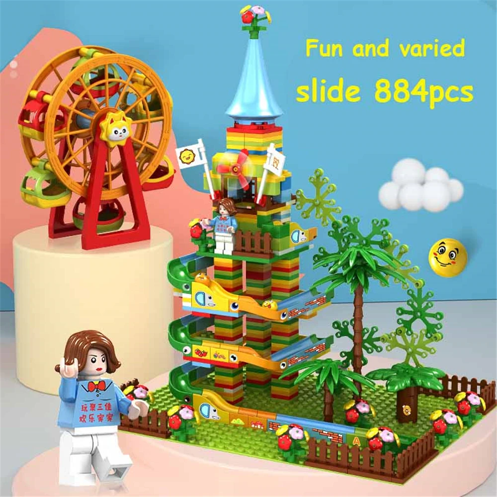 

Slide block Marble maze run track race שיש gravitrax educational toy Compatible with puzzle building plastic funnel DIY мрамор