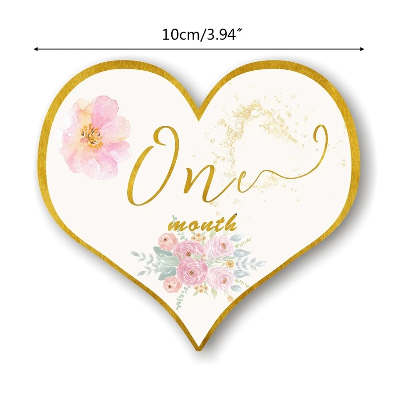 

50LE Baby Love Monthly Sticker Pregnant Belly Decal Memory Recording Milestone Sticke