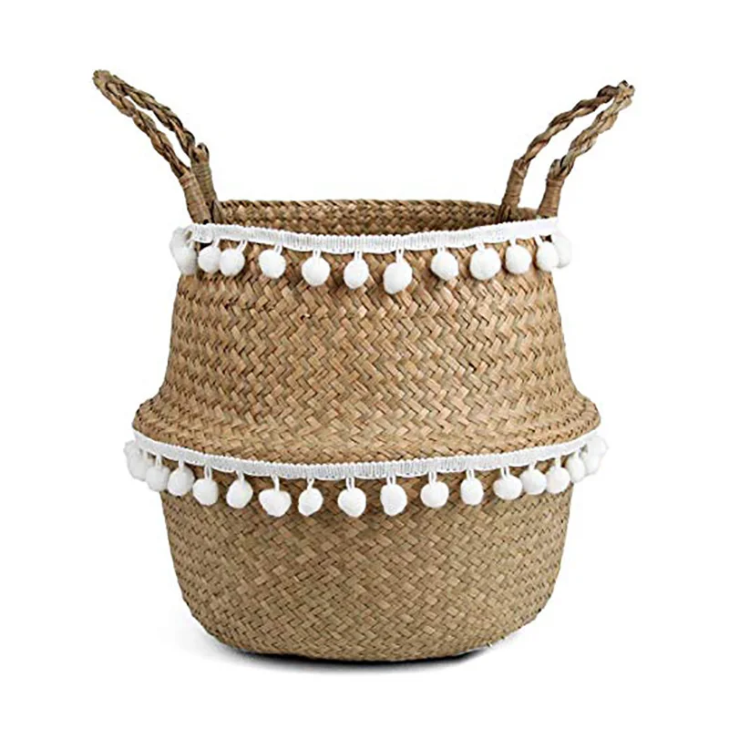 A Nordic макраме плетеные корзины Panier лозы Cesta Mimbre прачечные корзины для хранения - Цвет: A