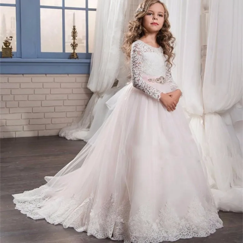 Цветочное кружевное Сетчатое платье с длинными рукавами и цветочным узором для