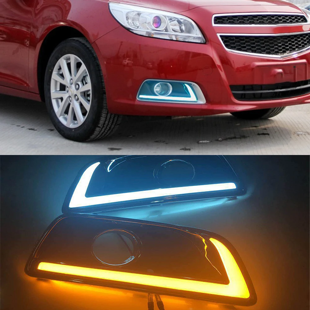 Дневные ходовые огни для Chevrolet Chevy Malibu 2012 2013 2014 2015 дневной свет с желтым указателем