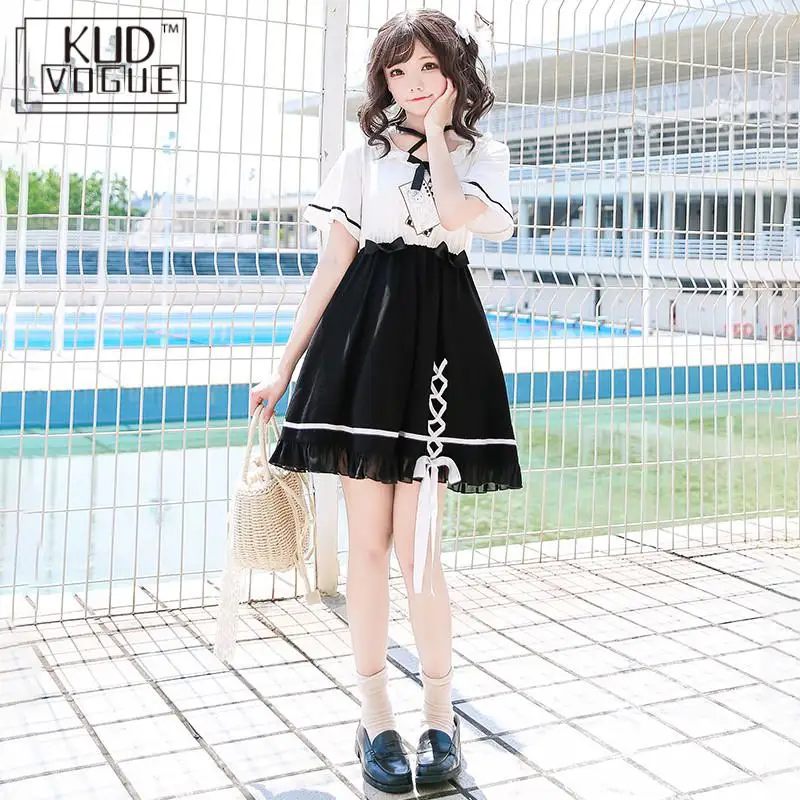 Платье со звездным принтом в стиле Лолиты юбка с кроликом для девочек платья