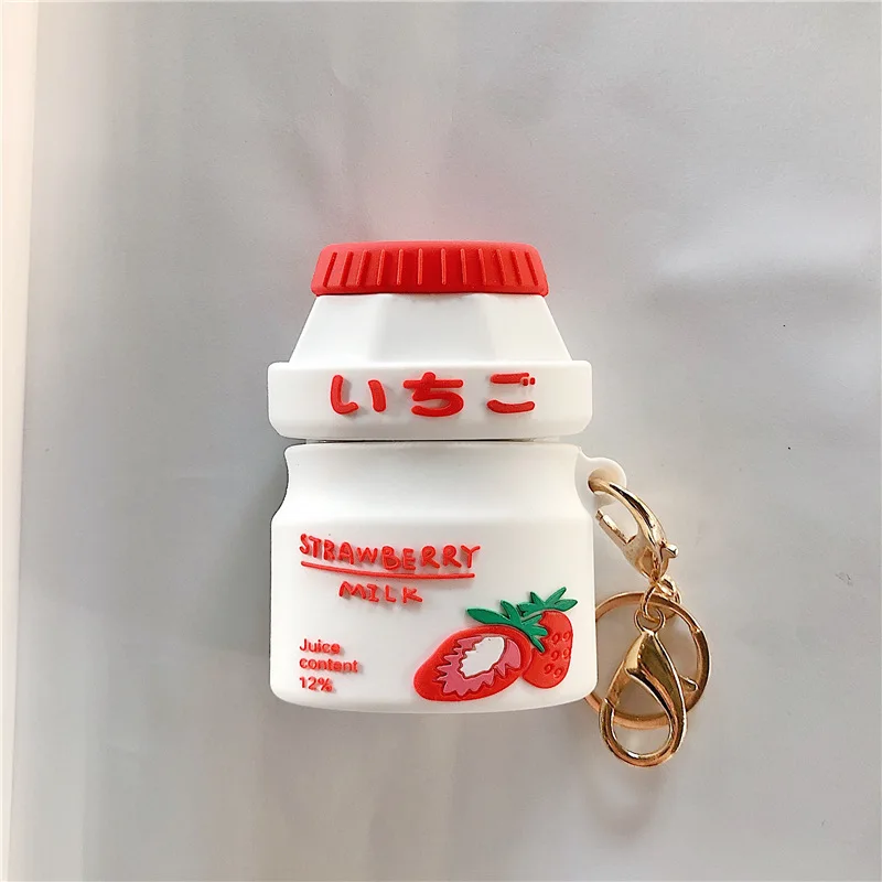 

For Airpods Case,Cute Banana Milk Case For Airpods 1/2 Case Soft Silicone Protective Shockproof Earphone Headphone Cover