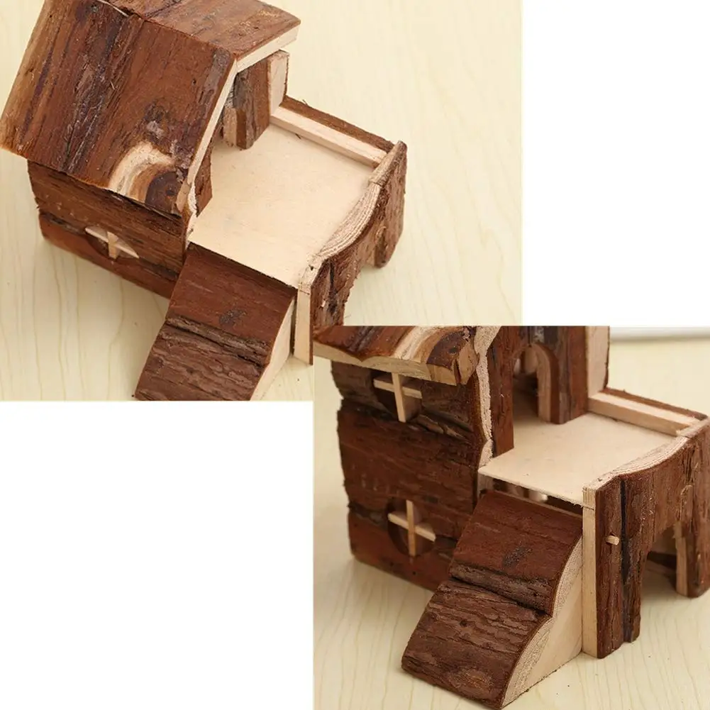 Деревянный домик для хомяка двухслойная хижина карликовой мыши крысы | Дом и сад