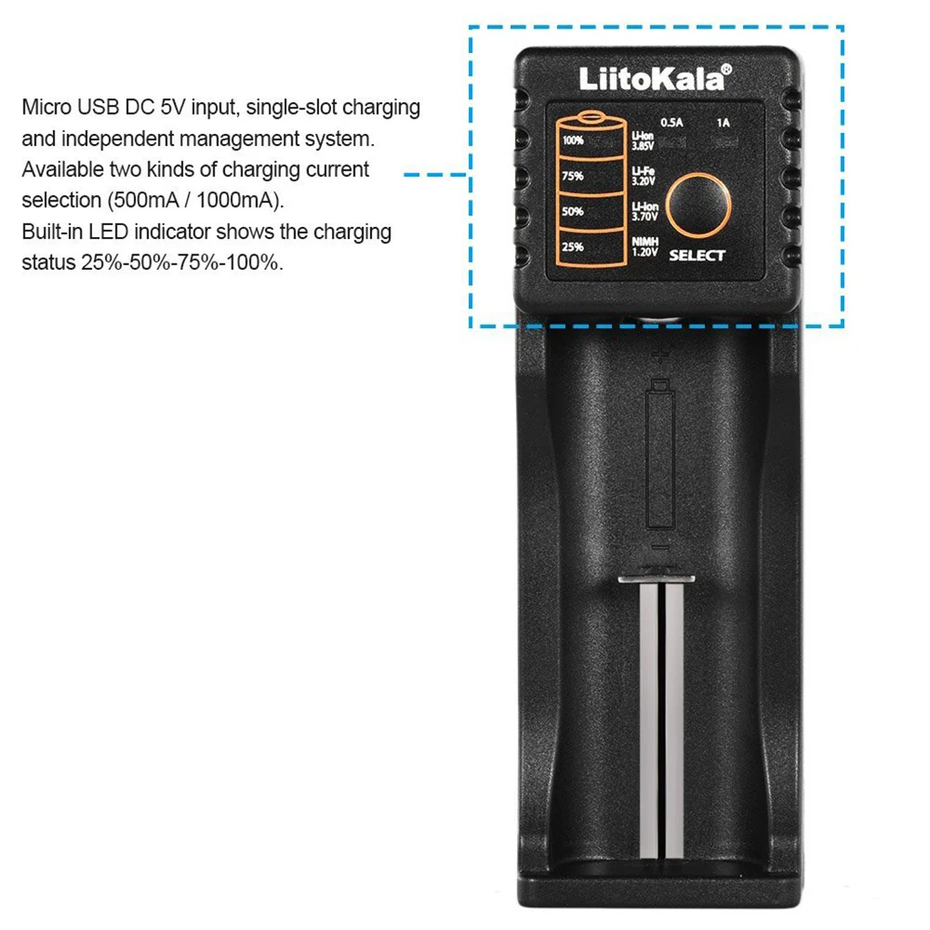 

New Liitokala Lii-100 Battery Charger for 18650 26650 4.35V / 3.2V / 3.7V / 1.2V Rechareable Battery portable charger power bank