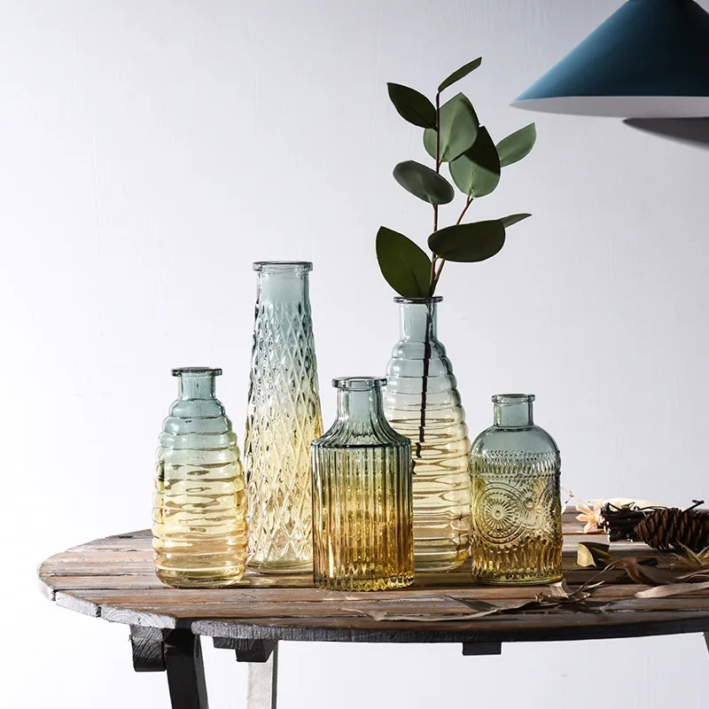 

Creative Flower Arrangement Decoration Simple Office Home Exquisite High-End Glass Vase