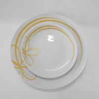 high class artistic golden butterfly hotel restaurant ceramic tableware serving dinner plates for food