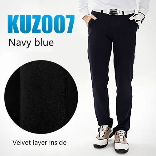 PGM Golf Men's Winter Warm Pants Male Full Length Mid Waist Trousers Thickness High Elastic Clothing D0489 | Спорт и развлечения