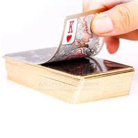 golden edge crystal plastic playing cards deck gilt gold plated 9552mm dragon poker cards long shape
